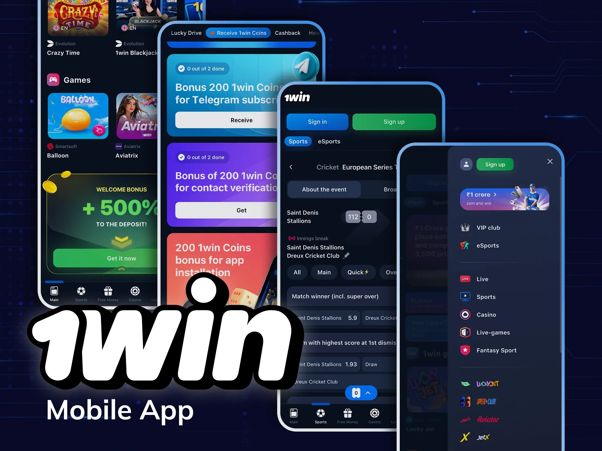 1Win मोबाइल ऐप के साथ जुए की दुनिया की खोज करें।