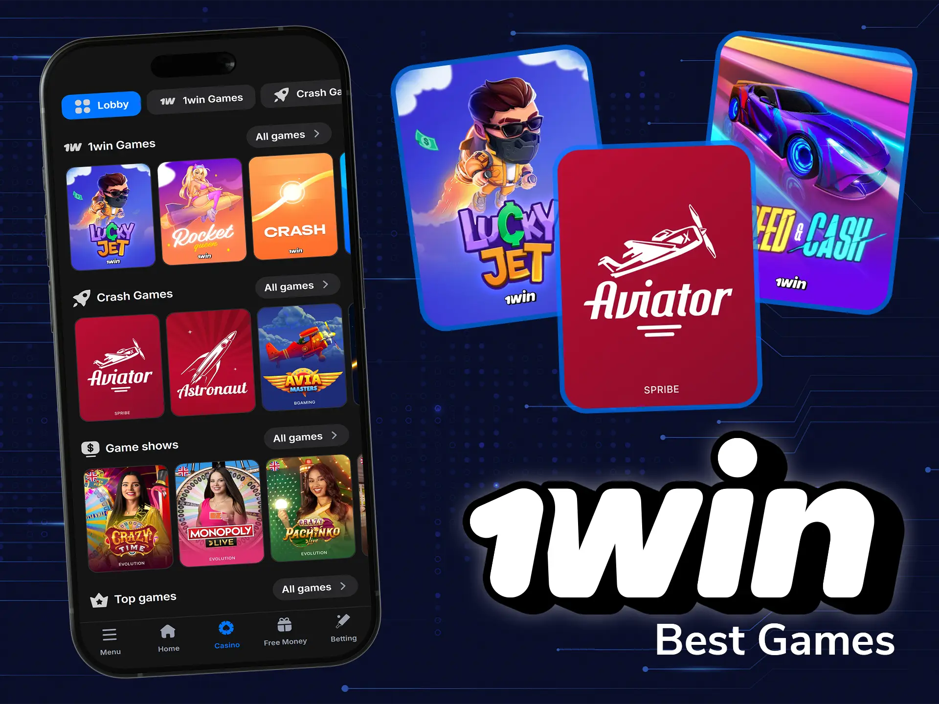 Playing 1win casino games on your smartphone