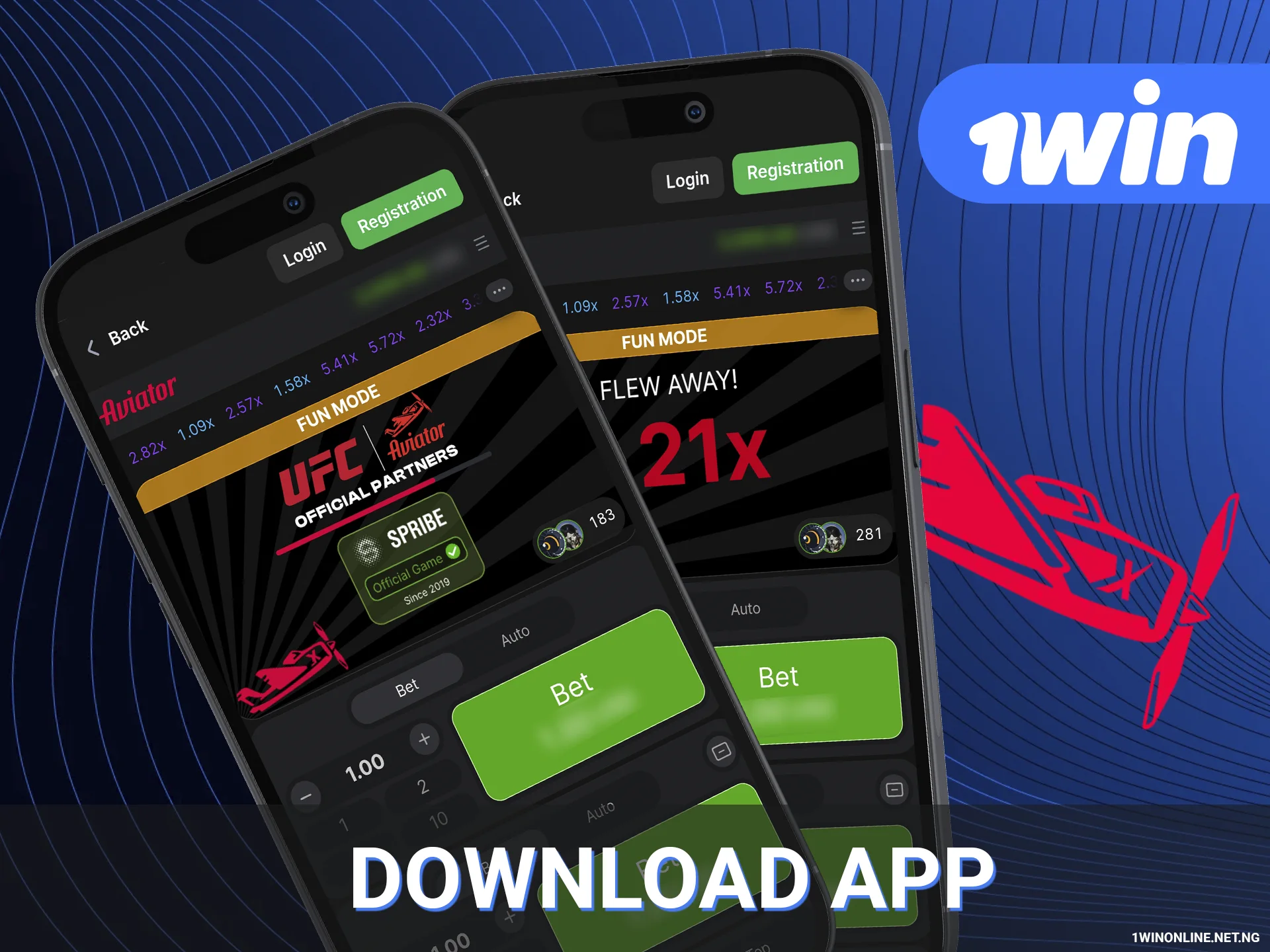 Download Aviator app from 1win website.